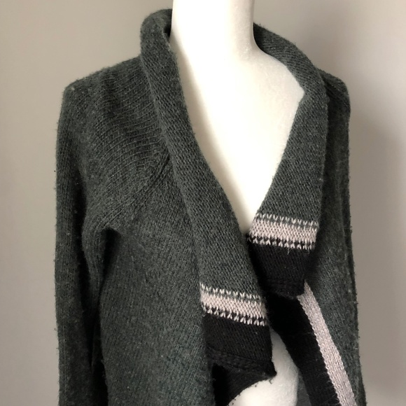 Penn Wright Manson Grey Long Sleeve Wool Cardigan Sweater - Large - Picture 2 of 5